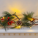 Ornativity Pine and Berries Garland - Pine Needles, Pinecone and Berry Rustic Xmas Holiday Decor Christmas Tree Natural Garland Decorations – 6 Ft (4 Pack)