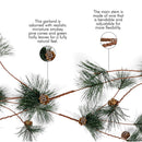 Ornativity Pinecone and Needles Garland - Pine Needles and Pinecone Rustic Xmas Holiday Decor Christmas Tree Natural Garland Decorations – 6 Ft (4 Pack)