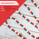 Ornativity Red and Green Garland - Rustic Christmas Wooden Farmhouse Xmas Decor Country Wood Beaded Home and Holiday Garland Tree Decorations Boho Strand of Beads 10 Feet (4 Pack)