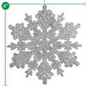 Ornativity Glitter Snowflake Ornaments - Holiday Wedding Plastic Sparkling Hanging Snowflakes  Pack of 24