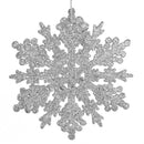 Ornativity Glitter Snowflake Ornaments - Holiday Wedding Plastic Sparkling Hanging Snowflakes  Pack of 24