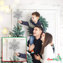 Glitter Snowflake Tree Topper - Gold Sparkling Gem Christmas Tree Decoration (Silver Glitter)