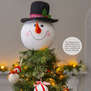 Snowman Head Tree Topper - Xmas Holiday Tree Top Winter Snow Man Topper Ornament Decoration for Christmas Tree