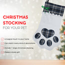 Christmas Pet Paw Stocking - Cute Pet Hanging Stockings for Xmas Holiday Decorations with Large Plaid Paw - Pack of 1
