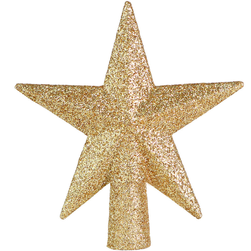 Glitter Star Tree Topper - Christmas Decorative Holiday Bethlehem Star Ornament 5.5"