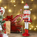 Strawberry Toy Soldier Nutcracker - Strawberry Hat with Cupcake Scepter King Theme Christmas Nutcracker Figure Holiday Decoration