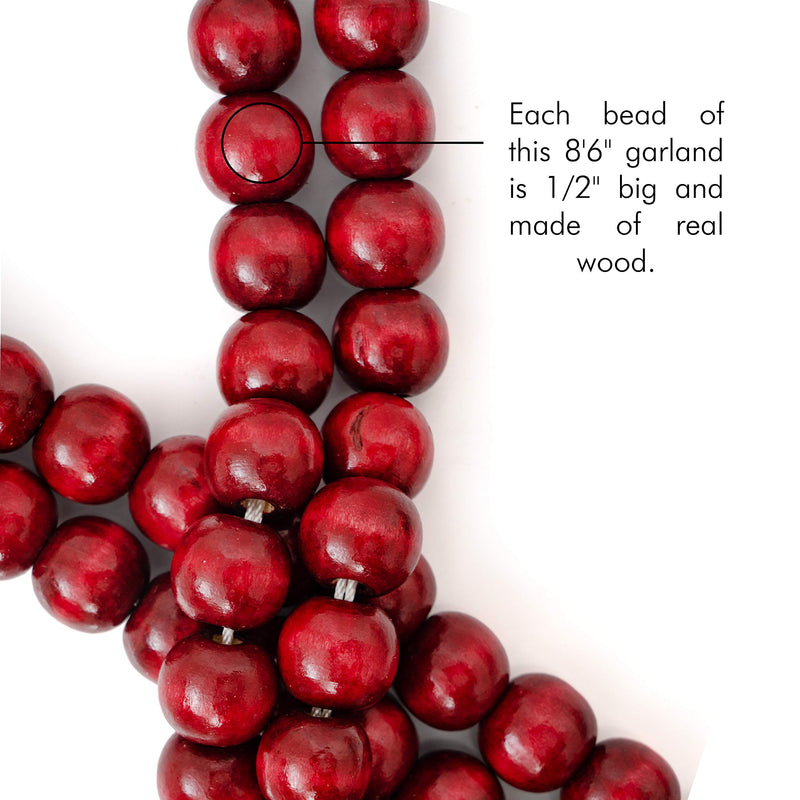 Red Wood Bead Cranberry Garland - World Market