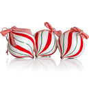 Peppermint Candy Ornament Set – Christmas Candy Cane Shatterproof Candy Balls Hanging Ornaments for Indoor or Outdoor Christmas Tree – 1 Dozen