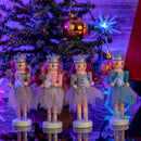 Nutcracker Hanging Ornament Figures – Fairy Ballet Dancers Glittered Christmas Mini Wooden Nutcrackers Xmas Tree Ornament Set – 4 Pieces