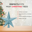 Glitter Star Tree Topper - Christmas Tiffany Blue Decorative Holiday Bethlehem Star Ornament