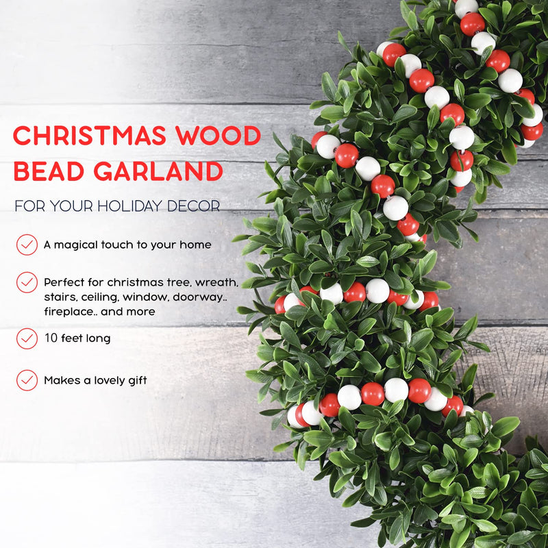 Faux Popcorn & Cranberries Garland for Christmas Trees - Candy Garland of  Popcorn & Cranberry Beads, The Holiday Tree Garland is Artificial to Use