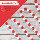 Red and White Garland - Rustic Christmas Wooden Farmhouse Country Wood Beaded Home and Holiday Garland Tree Decorations Boho Strand of Beads