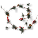 Pine and Berries Garland - Pine Needles, Pinecone and Berry Rustic Holiday Christmas Tree Natural Garland Decorations – 6 Ft