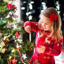 Mistletoe Glitter Hanging Ornament - Christmas Mistletoe Ball with Red Berries Holiday Decoration