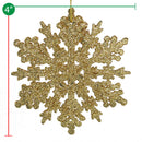 Ornativity Glitter Snowflake Ornaments - Holiday Wedding Plastic Sparkling Hanging Snowflakes  Pack of 24