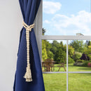 Ornativity Farmhouse Beads Wooden Garland- Wood Prayer Bead Garland with Tassels Boho Rustic Accented Home décor Country style hanging beads 60 inches (Natural Wood)