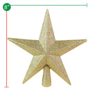 Glitter Star Tree Topper - Christmas Decorative Holiday Bethlehem Star Ornament 5.5"