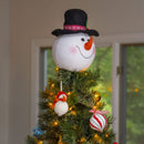 Snowman Head Tree Topper - Xmas Holiday Tree Top Winter Snow Man Topper Ornament Decoration for Christmas Tree