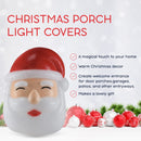 Santa Porch Light Cover – Santa Claus Head Outdoor Front Porch Lamp Holiday Decoration Covers - Set of 2