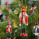 Nutcrackers Hanging Ornament Figures - Christmas Mini Wooden King and Soldier Nutcracker