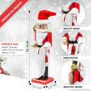 Christmas Gift Santa Nutcracker – Red and White Wooden Nutcracker Santa Man in Traditional Santa Attire with a Bag of Gold Wrapped Gifts Over His Shoulder and a List of Names in Hand Xmas Themed Holiday Nut Cracker Doll Figure Decorations