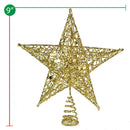 Gold Star Tree Topper - Christmas Glitter Star Ornament Treetop Decoration (Gold)