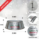 Metal Christmas Tree Collar - 16" Galvanized Tin Metal Rustic Bucket Base Skirt for Xmas Holiday Tree Bottom