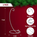 Silver Ornament Display Stand - Air Plant Terrarium Planter or Crystal Glass Witch Ball Holder Table Top Party Decorations Stands with Hanger Hook - Pack of 4