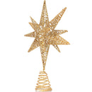 Gold Star Tree Topper – Christmas Gold 3D Glitter Star Ornament Treetop Decoration for Large Tree