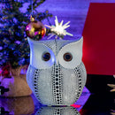 White Owl Statue Figurine - Animal Sculpture Home Decoration for Bedroom Living Room Kitchen Office Bathroom House Decor Figurines