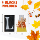 Wooden Fall Shelf Blocks - Rustic Wooden Painted Candy Corn Shelf Sitters Farmhouse Mantel Shelves and Tabletop Home Decorations Ornament Decor Set