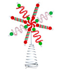 Candy Snowflake Tree Topper - Peppermint Candy Cane Sour Belt Jelly Licorice Star Snowflakes Christmas Tree Top Decorations
