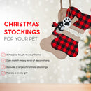 Christmas Plaid Pet Stocking - Cute Buffalo Plaid Doggy Bone Paw Stockings for Puppy Dog Pets Set - Pack of 2
