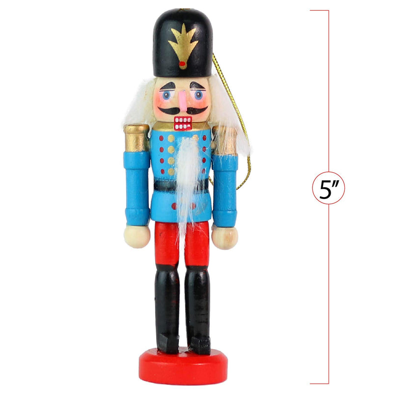 Nutcrackers Hanging Ornament Figures - Christmas Mini Wooden King and Soldier Nutcracker