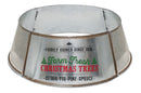 Metal Christmas Tree Collar - 16" Galvanized Tin Metal Rustic Bucket Base Skirt for Xmas Holiday Tree Bottom