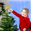 Gold Star Tree Topper - Christmas Glitter Star Ornament Treetop Decoration (Gold)
