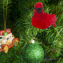 Red Cardinal Bird Clips - Christmas Holiday Red Birds Cardinal Tree Ornaments with Clips for Attachment - Pack of 2