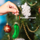 Christmas Pickle Tree Ornament - Traditional Glass Blown Green Hanging Pickle Ornaments
