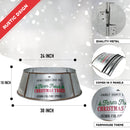 Metal Christmas Tree Collar - 24" Galvanized Tin Metal Rustic Bucket Base Skirt for Xmas Holiday Tree Bottom