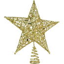 Gold Star Tree Topper - Christmas Glitter Star Ornament Treetop Decoration (Gold)