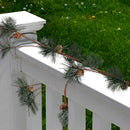 Pinecone and Needles Garland - Pine Needles and Pinecone Rustic Holiday Christmas Tree Natural Garland Decorations – 6 Ft