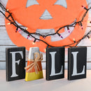 Wooden Fall Shelf Blocks - Rustic Wooden Painted Candy Corn Shelf Sitters Farmhouse Mantel Shelves and Tabletop Home Decorations Ornament Decor Set