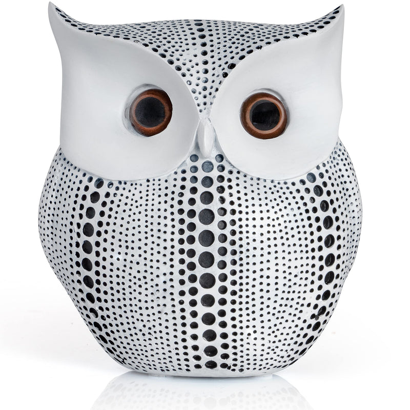 White Owl Statue Figurine - Animal Sculpture Home Decoration for Bedroom Living Room Kitchen Office Bathroom House Decor Figurines