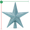 Glitter Star Tree Topper - Christmas Tiffany Blue Decorative Holiday Bethlehem Star Ornament