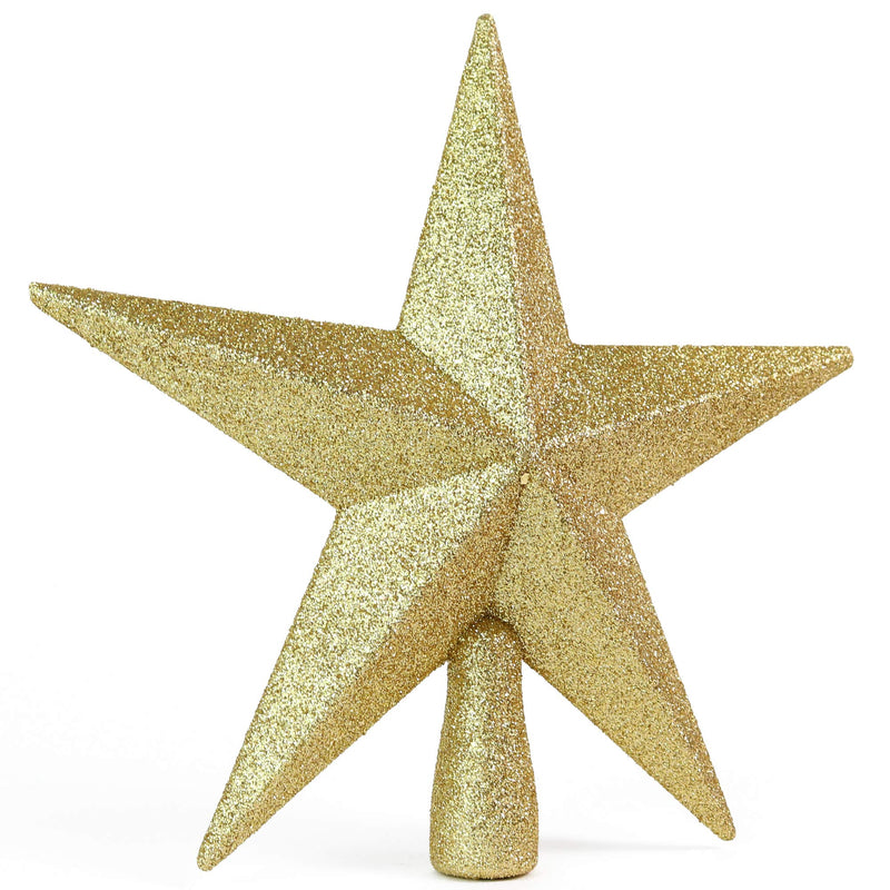 Glitter Star Tree Topper - Christmas Decorative Holiday Bethlehem Star Ornament 5.5"