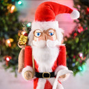Christmas Gift Santa Nutcracker – Red and White Wooden Nutcracker Santa Man in Traditional Santa Attire with a Bag of Gold Wrapped Gifts Over His Shoulder and a List of Names in Hand Xmas Themed Holiday Nut Cracker Doll Figure Decorations
