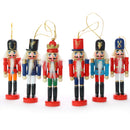 Nutcrackers Hanging Ornament Figures - Christmas Mini Wooden King and Soldier Nutcracker
