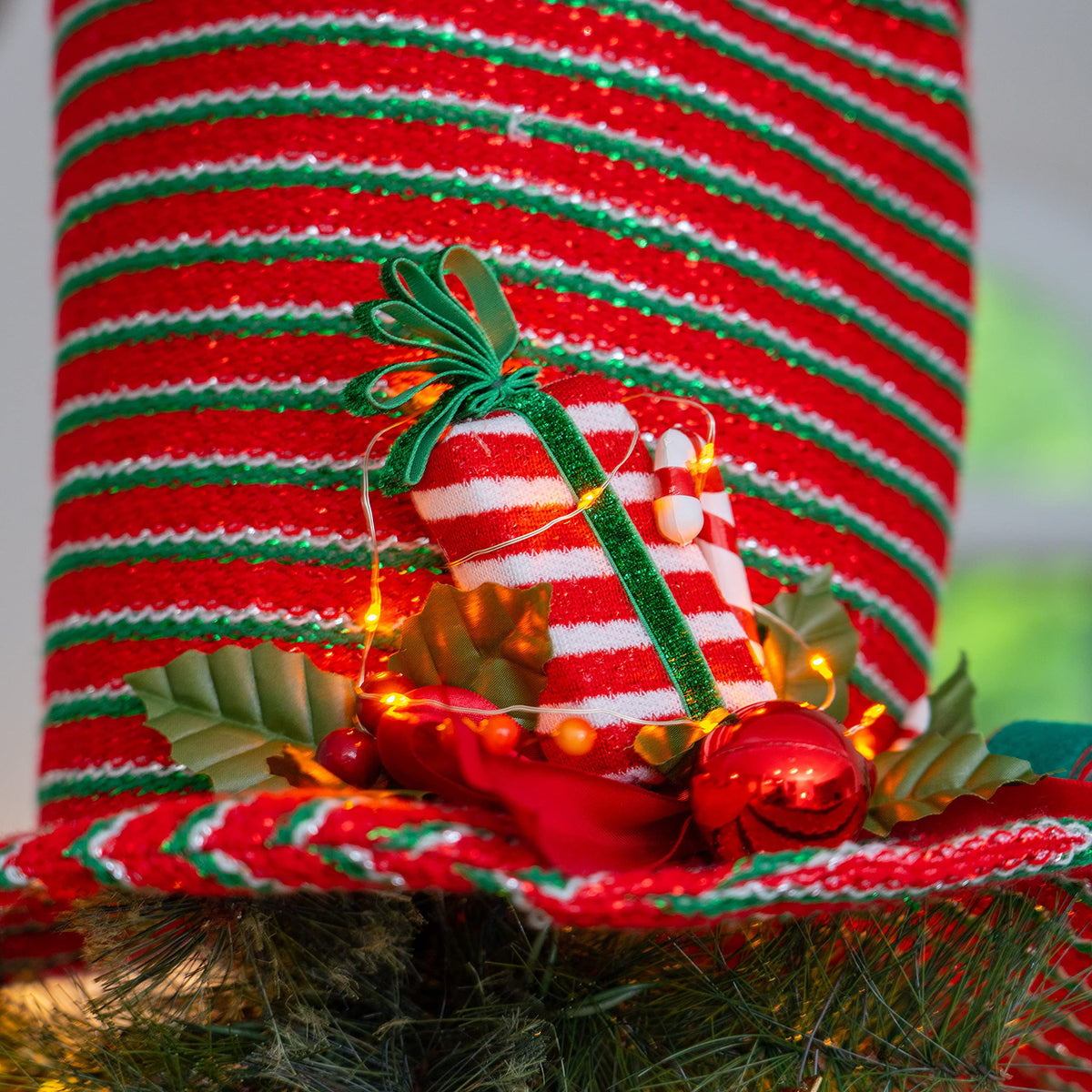 Christmas Tree With Snowman Hat Topper