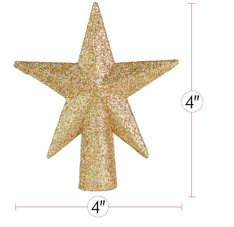 Glitter Star Tree Topper - Christmas Decorative Holiday Bethlehem Star Ornament 5.5"