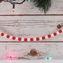 Red and White Garland - Rustic Christmas Wooden Farmhouse Country Wood Beaded Home and Holiday Garland Tree Decorations Boho Strand of Beads